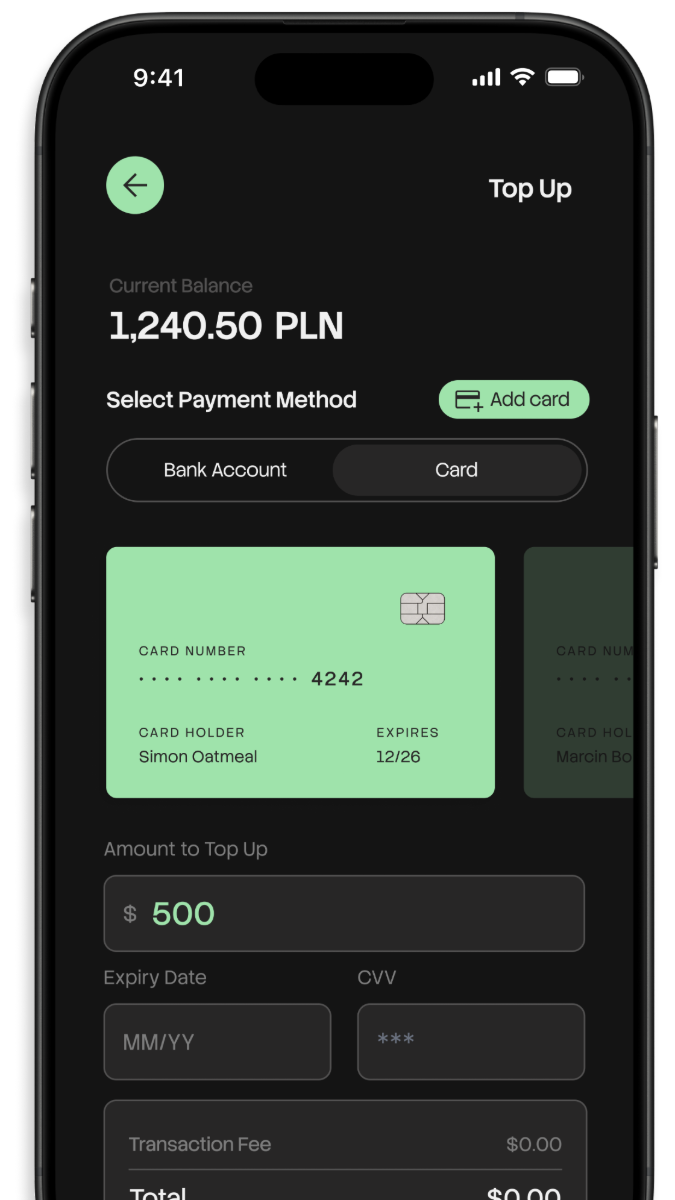 Застосунок Hyllet — поповнення рахунку